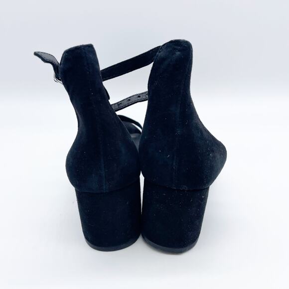 Steve Madden Womens Irenee Black Suede Ankle Strap Block Heel Dress Sandals 8.5M - Picture 3 of 7